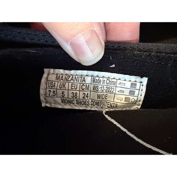 Vionic Beach Manzanita Black Canvas Slip On Sneakers Womens 7.5 Wide Orthopedic - Picture 5 of 7